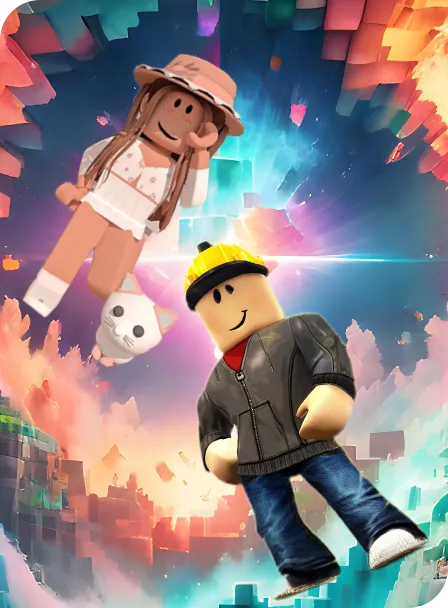 roblox characters in front of space background 