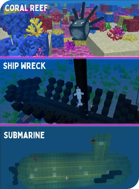 3 Minecraft Aqua activities that are in the course