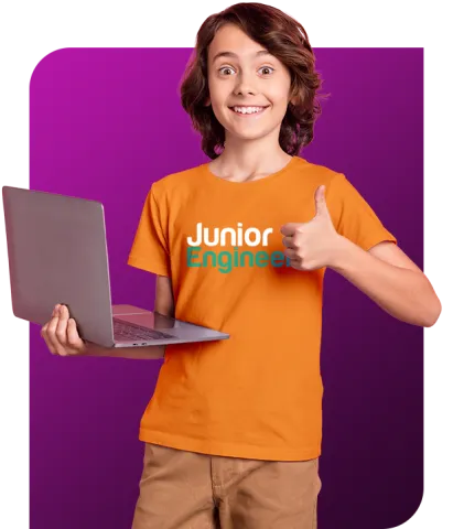 Thumbs up kid with laptop