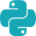 Python logo in teal